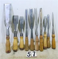 Assembled group of 10 – various firmer & bench