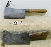 2 – Lancaster Co. hand wrought butcher cleavers,