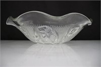 Vtg Glass Bowl w/Irises