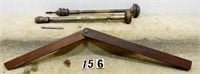 3 – Tools: dated 1820, 12” homemade wooden bevel,