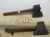 2 – Early, hand wrought broad hatchets: Brady