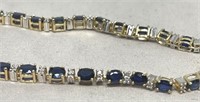 14KT YELLOW GOLD 3.00CTS SAPPHIRE & .55CTS DIA. BR