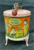 Vintage Dolly’s washer tin toy stands 8 inches