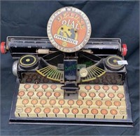 Antique tin toy typewriter manufactured by MAR