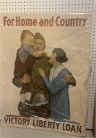 Antique original 1918 World War I poster “For