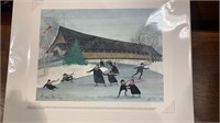 P Buckley Moss skating print signed and dated