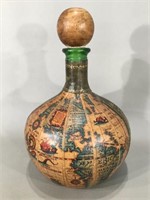 Italian Decorative Wine Bottle -World Map