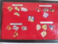 FRAME OF (17) BEANIE BABY PINS