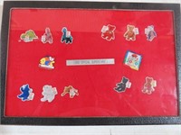 FRAME OF (13) OFFICIAL SUPERSTARS BEANIE BABY PINS