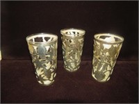(3) STERLING SILVER WRAPPED GLASSES