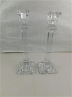 Set of 2 Glass Candle Stick Holder