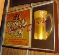 Olympia Gold lighted beer sign approx 21" x 14"