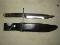 HORN HANDLE CLIP POINT KNIFE W/ SHEATH