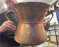 X-Large antique copper 2-handle pot (handmade)