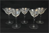 Fancy Cocktail Goblets -Engraved Crystal