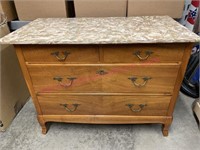Antique 4-drawer chest (marble top)