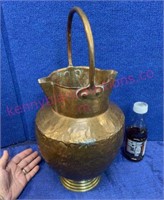Large antique copper pitcher w/ handle (handmade)