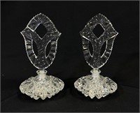 Cut Crystal Perfume Bottles w/Large Stoppers