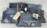 5 Pair Designer Jeans - 38-42 waist