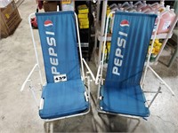 2 Pepsi Beach, fishing, or camping chairs