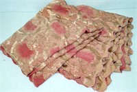 Vintage Art Deco Pink Wooven Bed Coverlet 7' x 8'