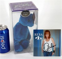 Reba McIntire Autographed CD Cover & Rare Bear