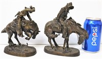 2 Bronze Horse Riders - Norther & Rattler