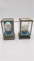 2 Pc. Chinese Painted Egg in Case