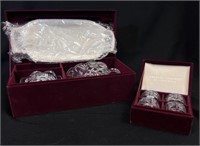 Crystal Cream/Sugar & Napkin Ring Sets in Cases