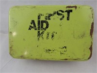 Vintage First Aid Kit Container - w/ Misc. Items