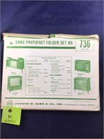 Vintage Sams Photofact Manual Folder Set #736 TVs
