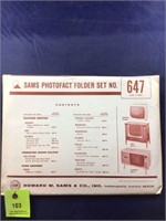 Vintage Sams Photofact Manual Folder Set #647 TVs
