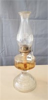 Vintage Glass Oil Lamp Clear w/ Eagle Chimney
