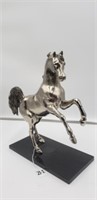 Silver Plated Horse w/ Stone Base