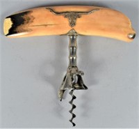 Bone Handle Steer Head Cork Screw