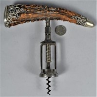 Sterling Silver and Stag Handle Cork Screw