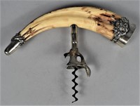 Sterling Silver and Boar's Tusk Cork Screw