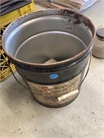 Bucket with old glass decorative tile