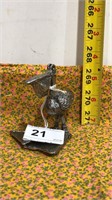 Pewter Pelican Figurine w/ Fish