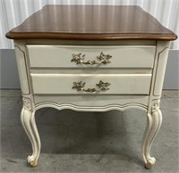 CREAM END TABLE WOOD TOP