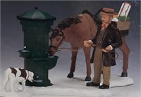 NIB LEMAX CHRISTMAS HORSE AND TROUGH FOR VILLAGE