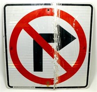* No Right Turn Metal Sign - 2' x 2'