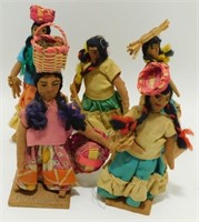 5 Vintage Nicaragua Souvenir Dolls