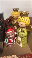 Assorted Christmas decor and picture frame