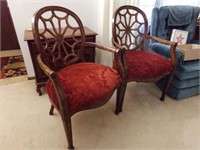 Accent Chairs, maroon upholstery (2)