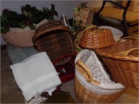 Baskets, Rugs, Wood Carrier