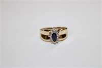 14k yellow gold Sapphire & Diamond Ring