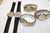 Collection of 5 Men's Vintage Watches; all
