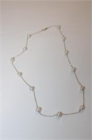 14k yellow gold fine link Chain w/ pearls