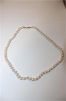 14k  yellow gold Pearl Necklace with 6.25mm to
